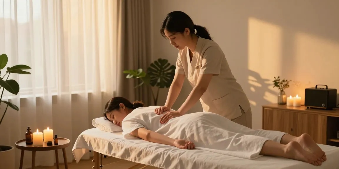 Experience soothing 인천출장마사지 in a calming home environment with essential oils and ambient lighting.