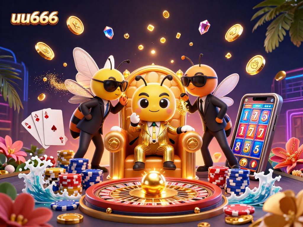 Experience thrilling gameplay with uu666’s vibrant casino scene featuring a charming bumblebee mob boss.