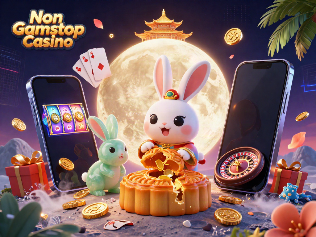 Experience the excitement of a Non Gamstop Casino with our vivid 3D scene featuring traditional elements.
