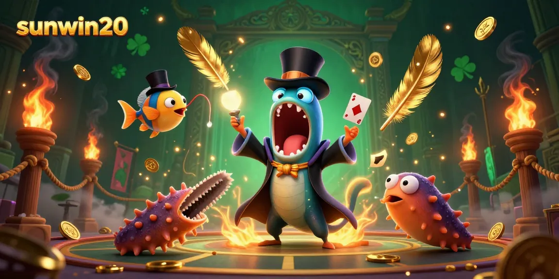 Experience sunwin20 with vibrant casino magic featuring glowing eels and anglerfish performing exciting tricks.