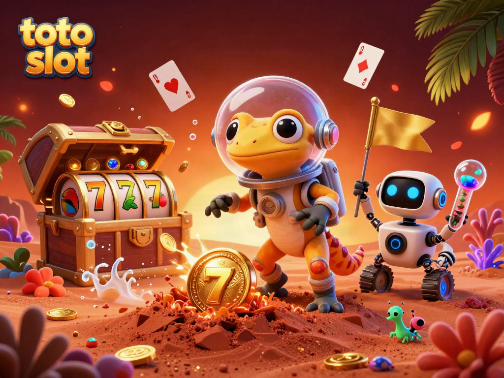 Engage in thrilling toto slot adventures with Martian gecko at a buried golden casino.