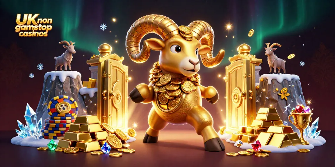 Experience thrilling gameplay at UK non gamstop casinos with a dramatic 3D casino illustration.