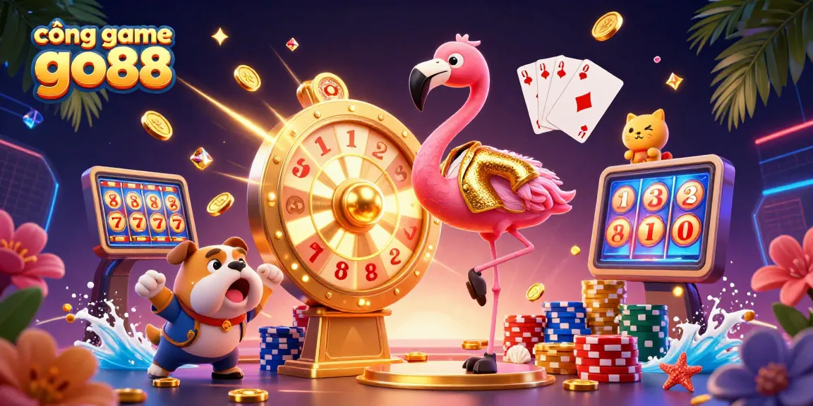 Spin and win at cổng game go88 with a dynamic game show scene featuring colorful elements and exciting prizes.