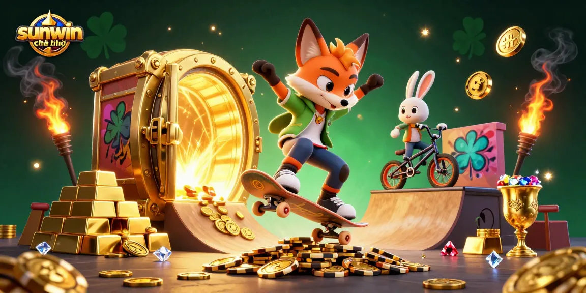 Experience thrilling adventures at sunwin chính thức while overcoming golden poker obstacles with a fox and rabbit duo.