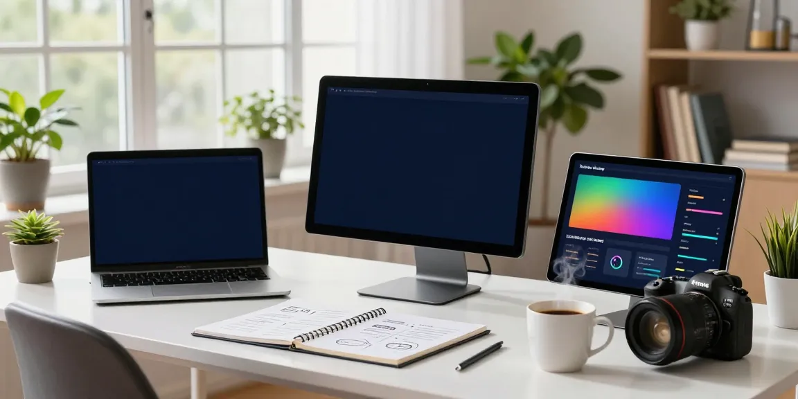 Digital marketer analyzing instant indexing performance on multiple screens in a modern workspace.